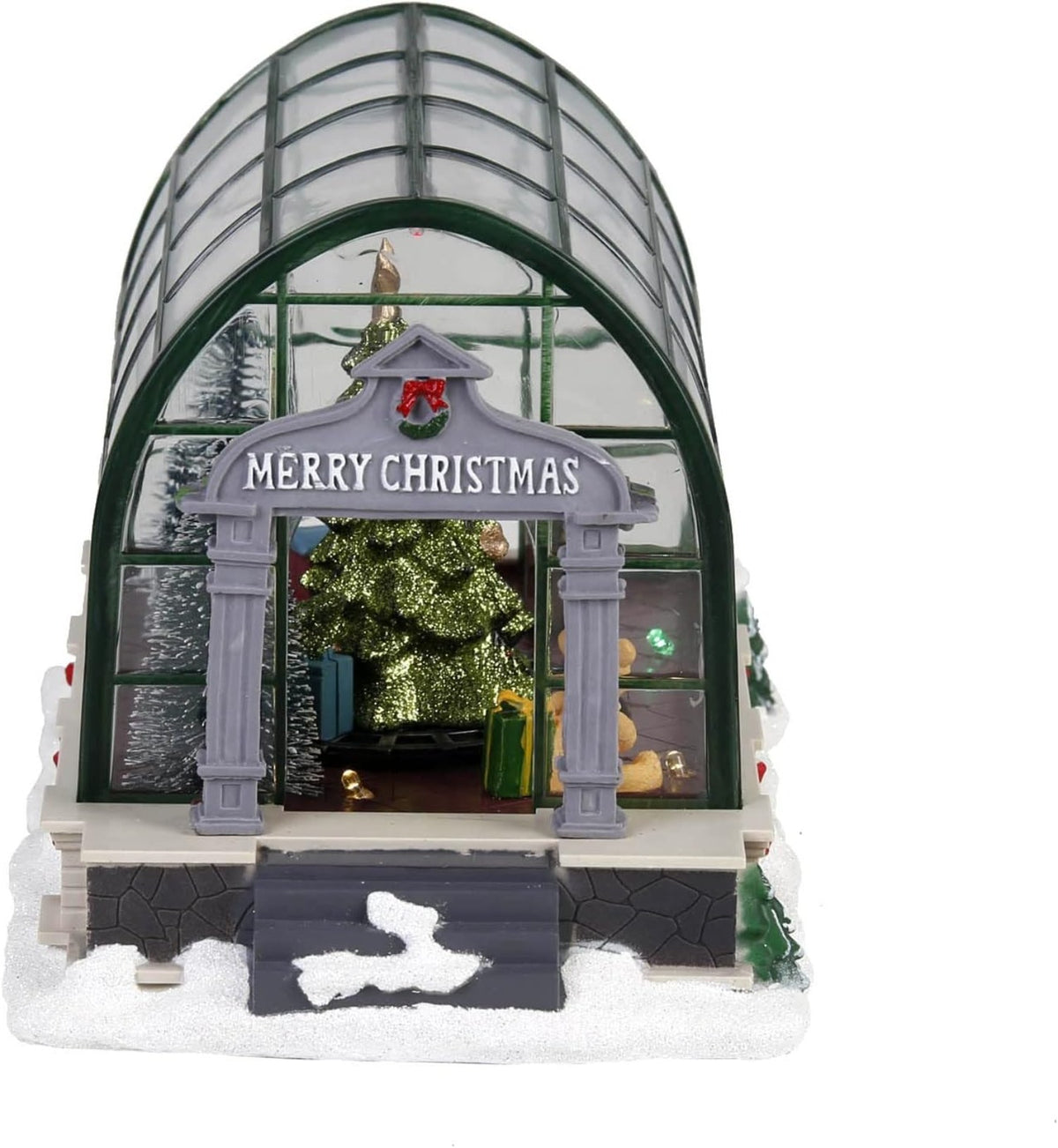 Musical Animated Christmas Village Greenhouse with Rotating Train & LED | innodept12 - product image 3