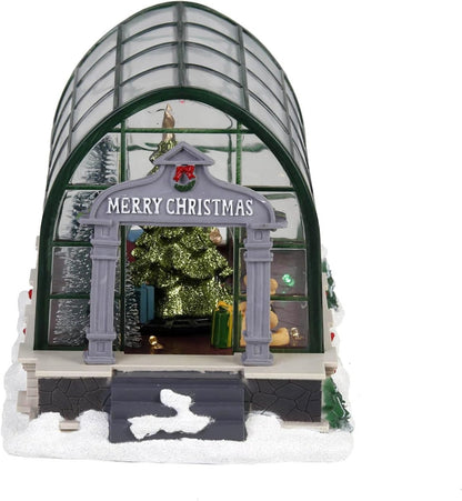 Musical Animated Christmas Village Greenhouse with Rotating Train & LED | innodept12 - product image 3