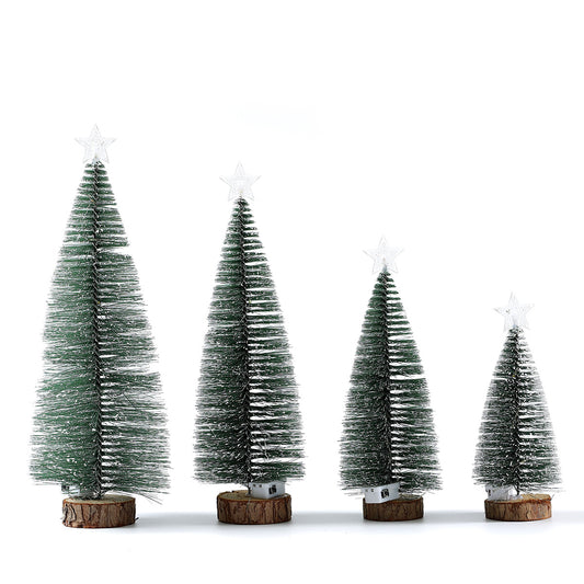 Set of mini Christmas trees isolated on a white background