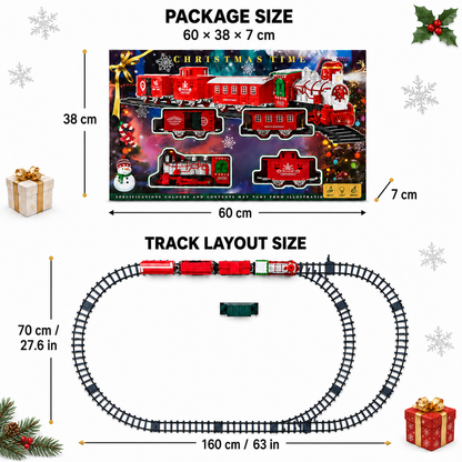 Vintage Red Christmas Train Set with Smoke, Lights & Music - product image 5