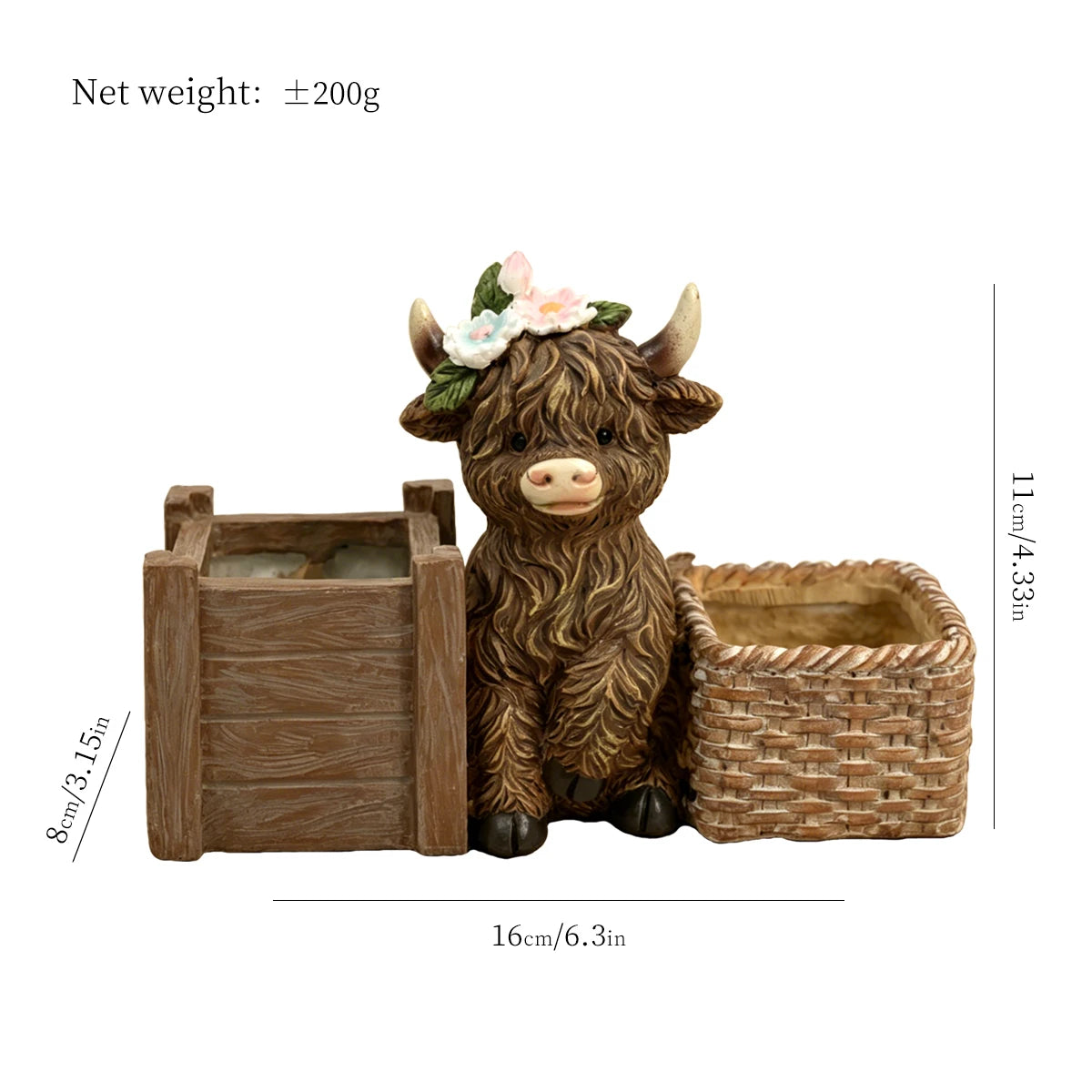 Cute Highland Cow Succulent Planter Resin Flower Pot for Home & Garden Decor - product image 5