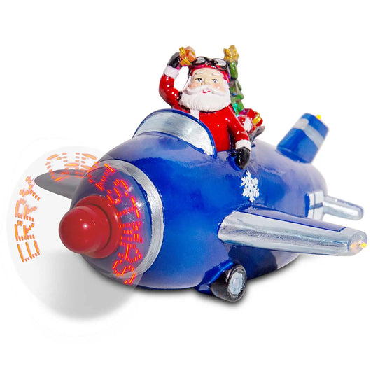 Rotating Santa airplane isolated on a white background