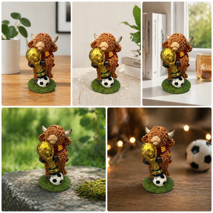 Champion Highland Cow Football Trophy Figurine for Home & Garden Decor - product image 2