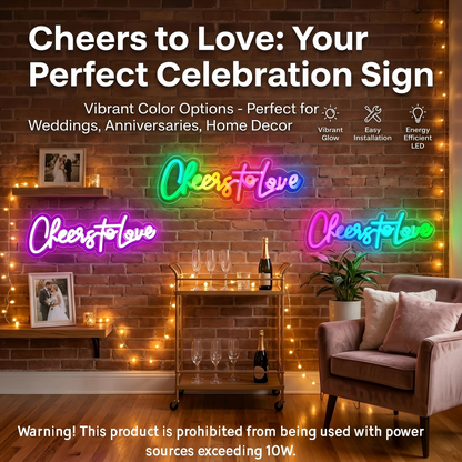 Cheers To Love Neon Sign for Home Engagement Proposal Wedding Decor - product image 4