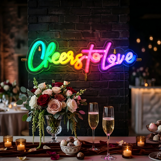 Cheers To Love Neon Sign for Home Engagement Proposal Wedding Decor
