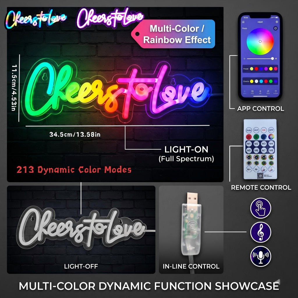Cheers To Love Neon Sign for Home Engagement Proposal Wedding Decor - product image 3