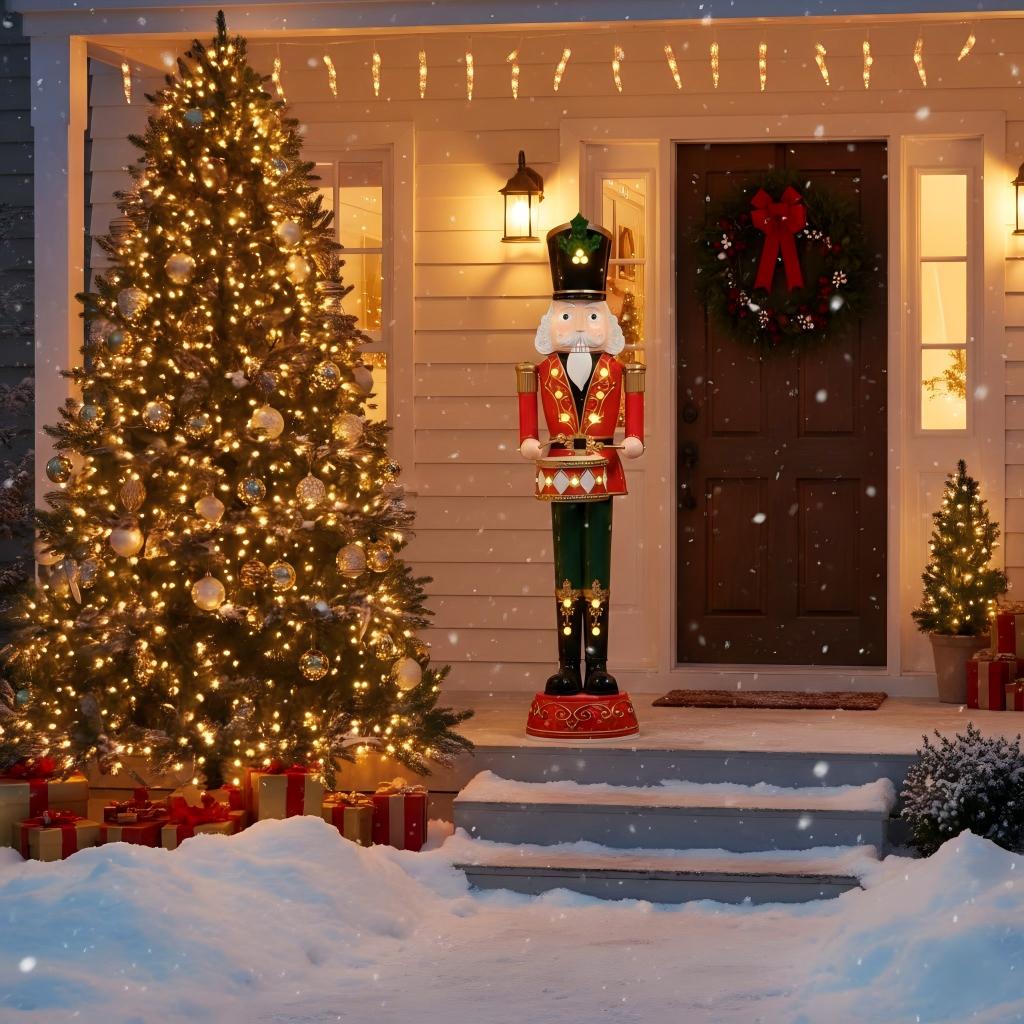 Christmas Life-Size 6ft LED Lighted Nutcracker Drummer With Music, Floor Standing Decoration - product image 5