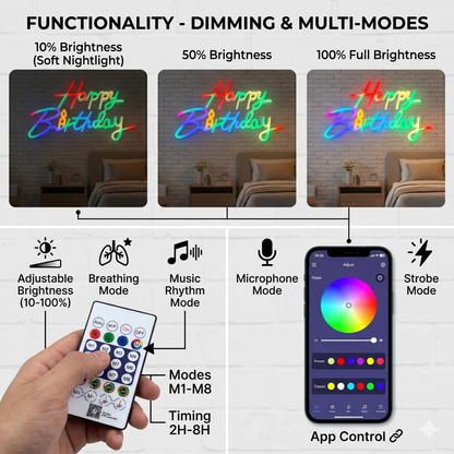 Multi-Functional Smart Control RGB LED Neon Sign For Home Events Decor - product image 9