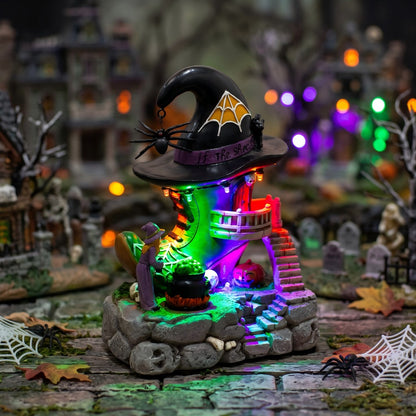 Halloween Village Musical Witch Shoe House with LED Lights - product image 4