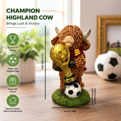 Champion Highland Cow Football Trophy Figurine for Home & Garden Decor - product image 3