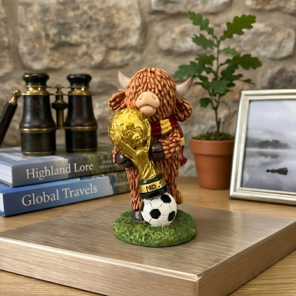 Champion Highland Cow Football Trophy Figurine for Home & Garden Decor - product image 6