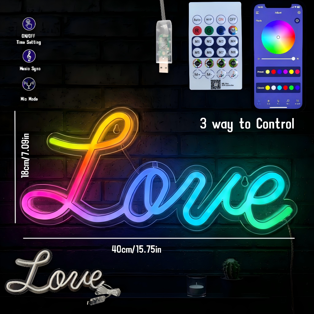 Love Neon Sign for Home Engagement Proposal Wedding Decor - product image 2