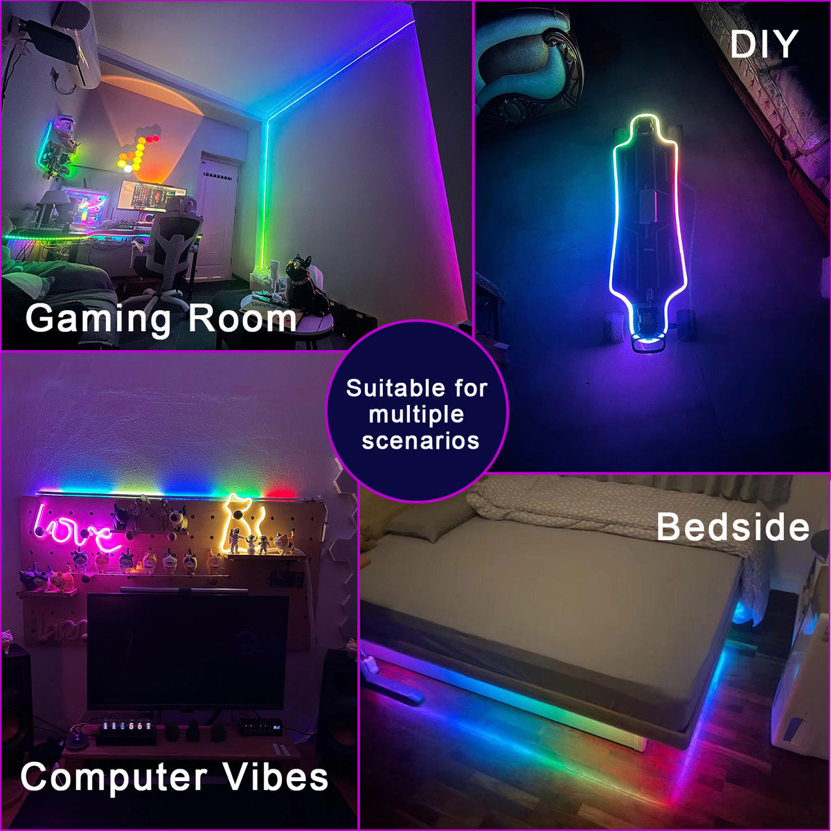 Smart RGB LED Neon Rope Lights - IP67 Waterproof Outdoor & Indoor Strips - product image 2