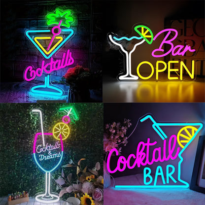 Bar & Cocktail LED Neon Sign Multi-Style Night Light Decor for Home Bar, Pub & Party - product image 2