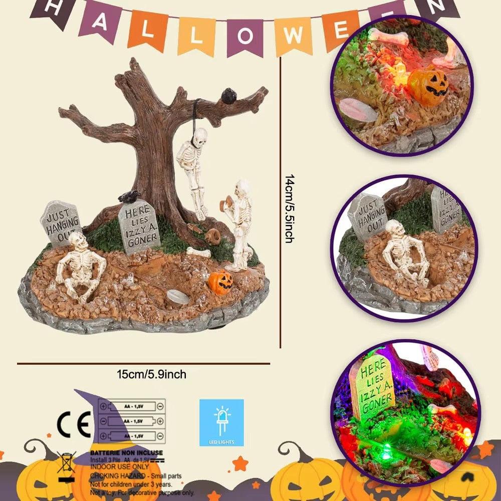Halloween Village Hanging Skeleton Tree with LED Lights - product image 3
