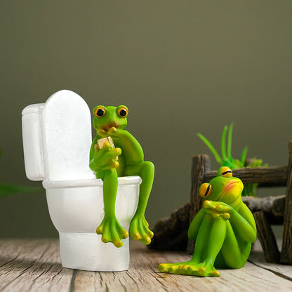 Funny Frog Figurines – Romantic, Meditating & Toilet Frog Resin Statues - product image 3