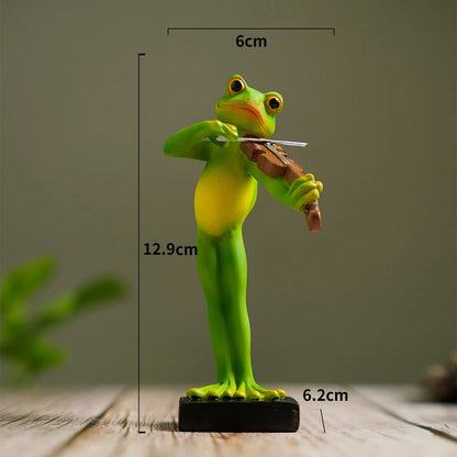 Funny Musical Frog Figurine for Fairy Garden Decor – Bass, Violin, Cello & Saxophone - product image 8