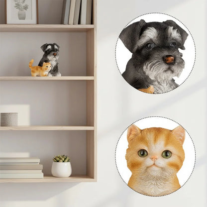 Mini Schnauzer and Ginger Kitten Figurine Set – Resin Garden Decor Statues - product image 4