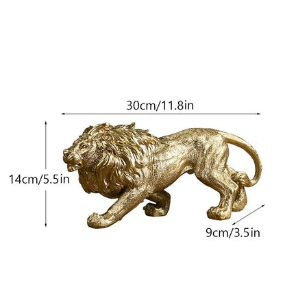 Luxury Golden Lion Statue Figurine – Modern Home & Office Decorative Sculpture - product image 2