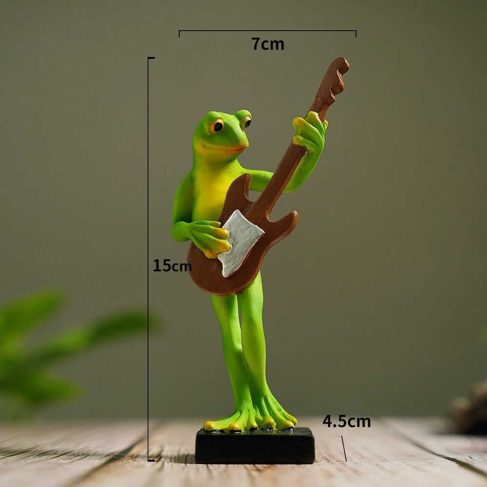 Funny Musical Frog Figurine for Fairy Garden Decor – Bass, Violin, Cello & Saxophone - product image 6