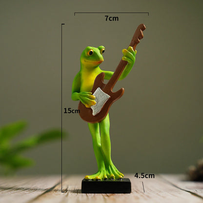 Funny Musical Frog Figurine for Fairy Garden Decor – Bass, Violin, Cello & Saxophone - product image 6