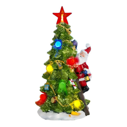 Christmas LED Lighted Tree with Climbing Santa & Star Topper - product image 2
