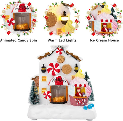 Christmas Village Musical Candy Factory with Rotating Sweets & LEDs - product image 4