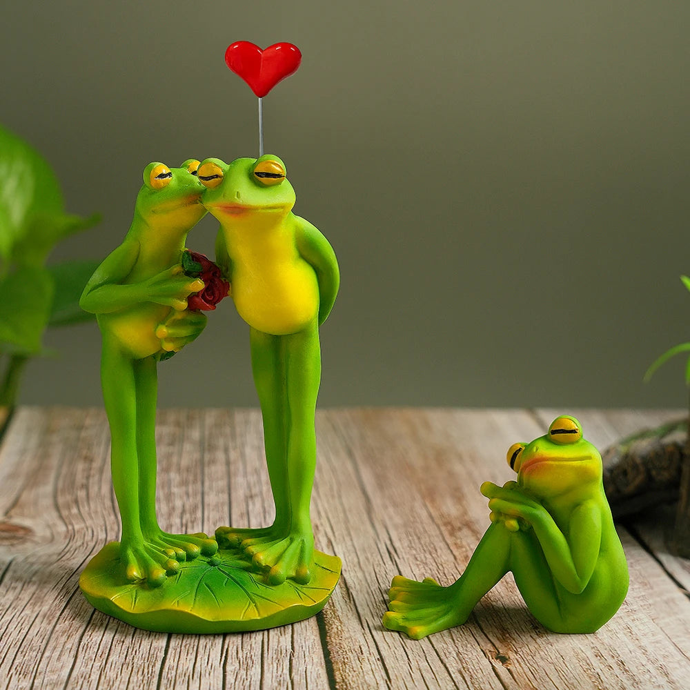 Funny Frog Figurines – Romantic, Meditating & Toilet Frog Resin Statues - product image 2