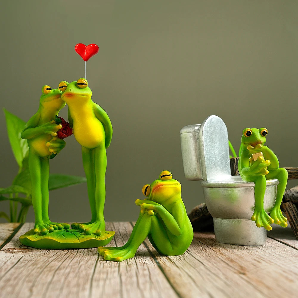 Funny Frog Figurines – Romantic, Meditating & Toilet Frog Resin Statues