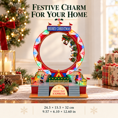Christmas train roller coaster dimensions with lights, train motion, 8 Christmas songs and AA or USB power