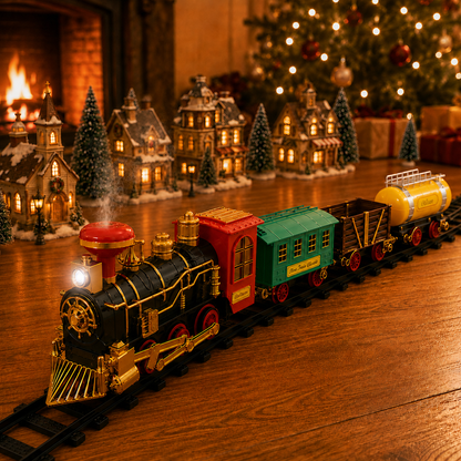Classic Electric Train Set with Light, Sound & Smoke – 4-Piece Railway Toy - product image 6