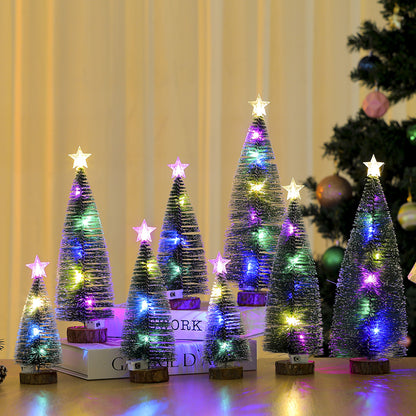 Lighted Mini Christmas Tree with LED Star for Christmas Village Decor - product image 3